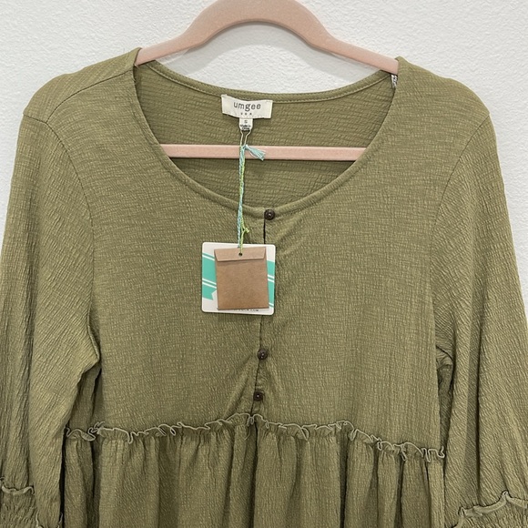 Long Sleeve Babydoll Dress With Ruffles - Picture 7 of 10